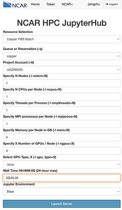 JupyterHub Casper Login