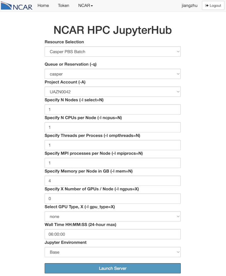 Jupyterhub Derecho